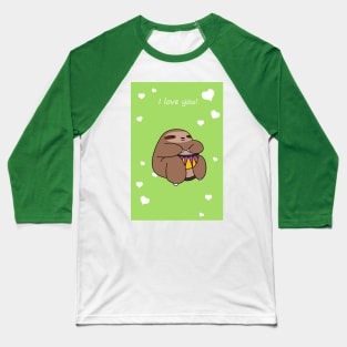 "I Love You" Sloth Playing Djembe Baseball T-Shirt